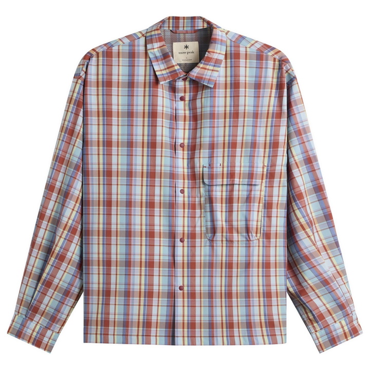 Photo: Snow Peak Men's Fade Check Breezy Shirt in Red