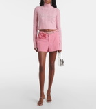 Blumarine Floral-appliqué gabardine shorts