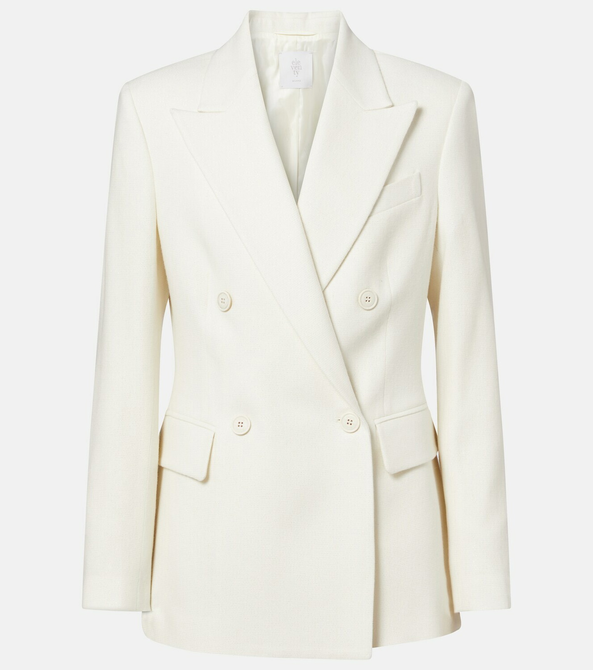 Eleventy Double-breasted wool and cashmere blazer