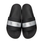 Givenchy Black and Silver Latex Band Sandals