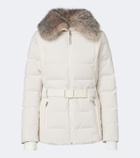 Yves Salomon Belted shearling-trimmed down ski jacket
