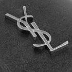 Saint Laurent Men's YSL Metal Logo East West Billfold Wallet in Black/Silver
