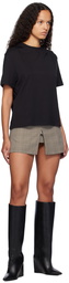 Courrèges Beige & Brown Tailored Prince Of Wales Miniskirt