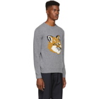 Maison Kitsune Grey Fox Head Sweater