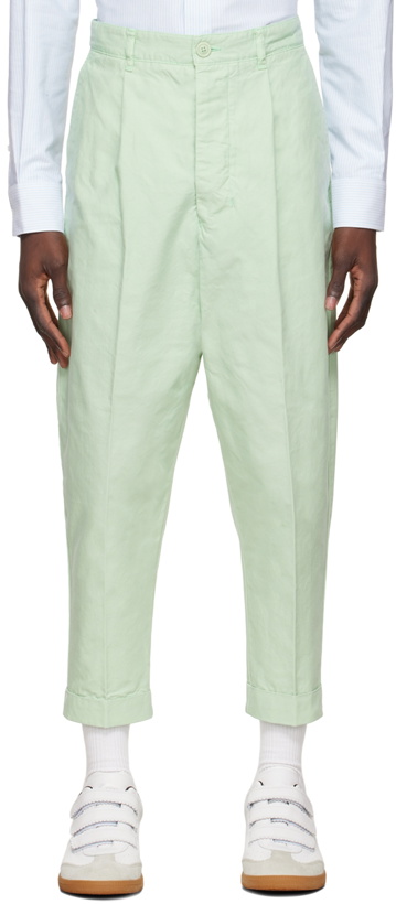 Photo: AMI Alexandre Mattiussi Green Cotton Trousers