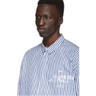 Juun.J Blue Striped Shirt