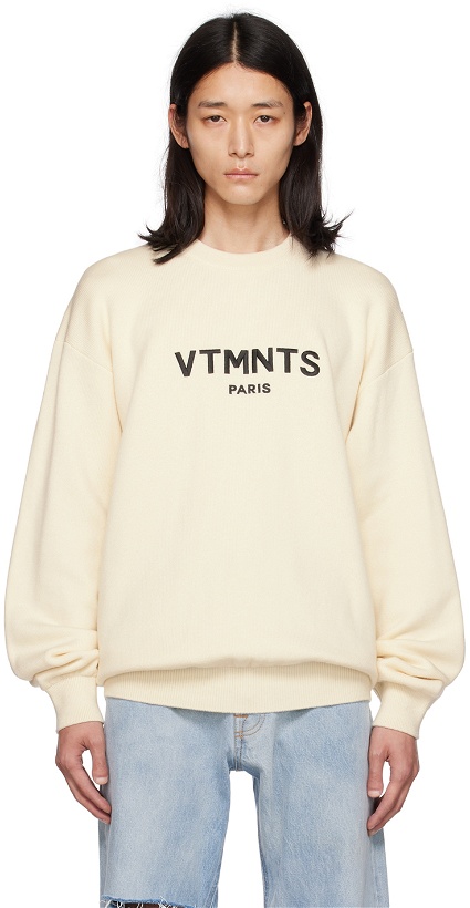 Photo: VTMNTS Off-White Embroidered Sweater