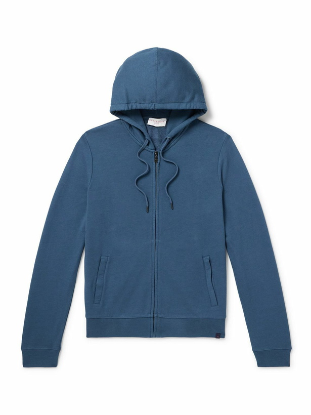 Photo: Derek Rose - Quinn Cotton and Modal-Blend Jersey Zip-Up Hoodie - Blue