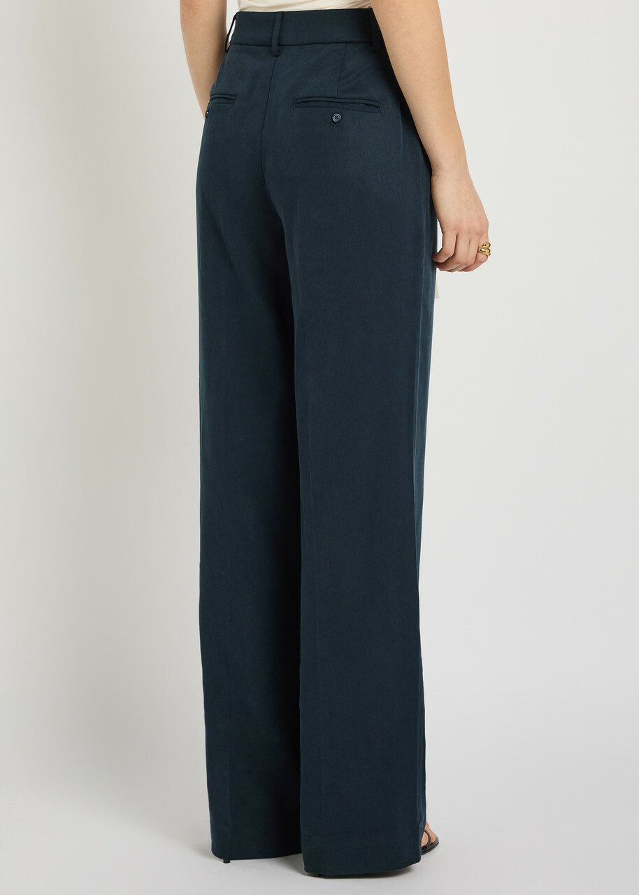 Reformation Gisele Straight-leg Trousers Navy