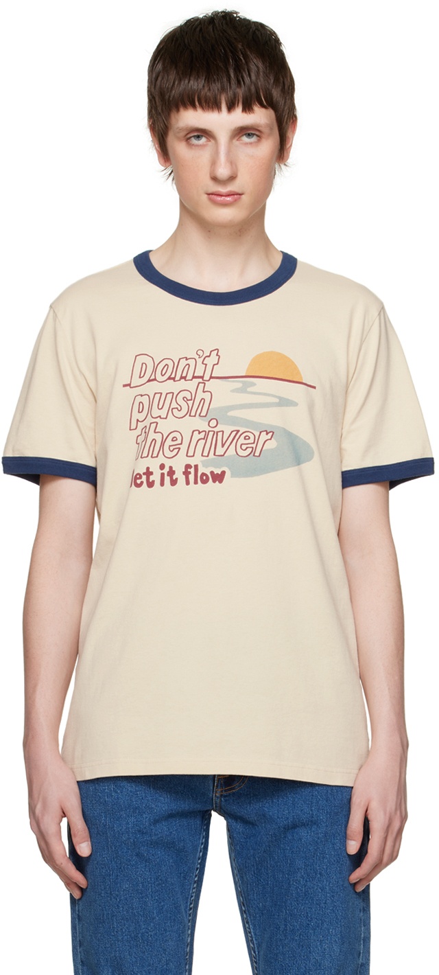 Photo: Nudie Jeans Off-White Ricky 'Push The River' T-Shirt
