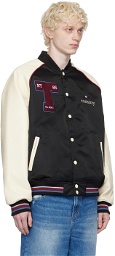 Tommy Jeans Black & White Varsity Bomber Jacket