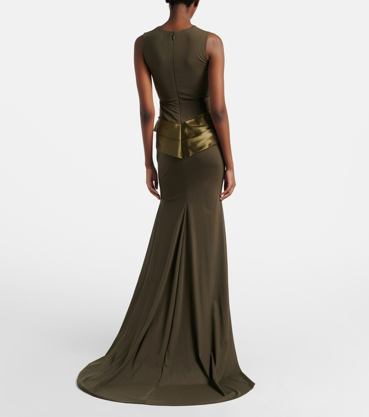 Alex Perry Satin-trimmed gown