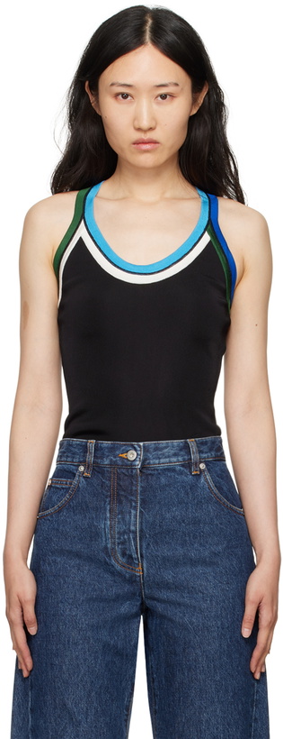Photo: Ferragamo Black Contrasting Trim Tank Top