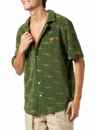 MC2 Saint Barth Man Military Green Terry Shirt Riviera