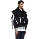 Valentino Black Valentino Garavani VLTN Poncho Scarf