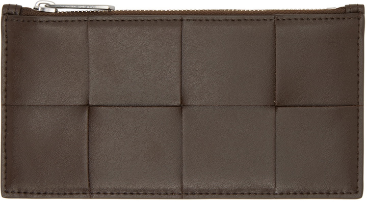 Photo: Bottega Veneta Brown Long Cassette Zippered Card Holder