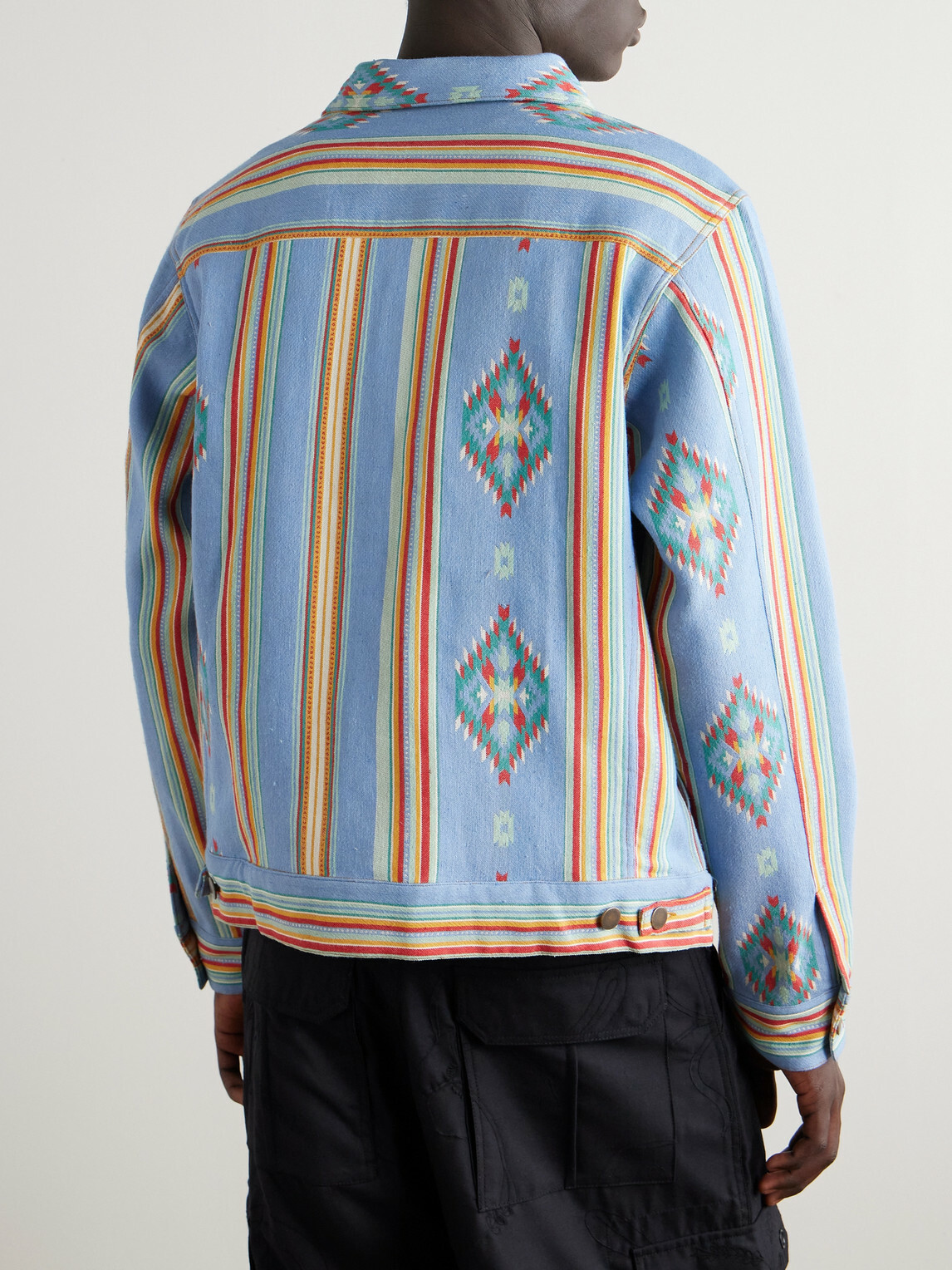 Kardo - Marvin Cotton-Jacquard Trucker Jacket - Blue