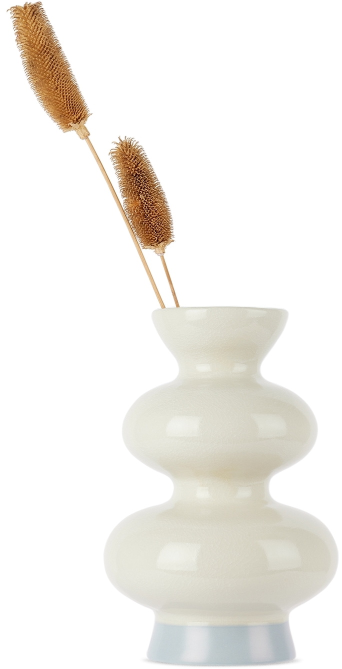 Marloe Marloe Off-White Fractured Gloss Ellery Vase
