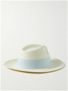 Frescobol Carioca - Rafael Grosgrain-Trimmed Straw Panama Hat - Blue