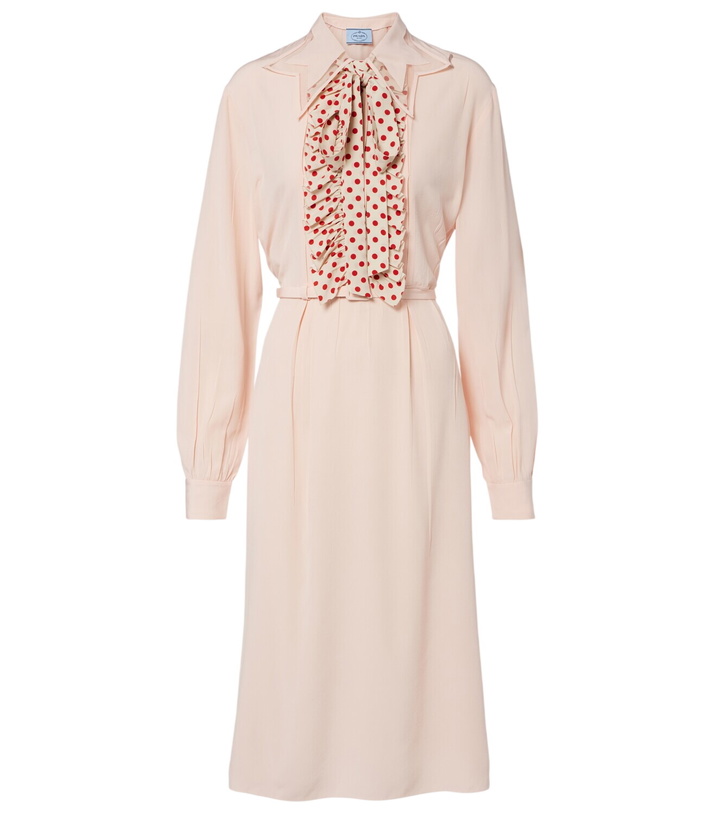 Photo: Prada Belted polka-dot silk midi dress