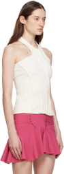 Talia Byre White Raw Edge Tank Top