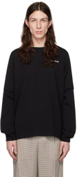 sacai Black 'Again & Again & Again' Long Sleeve T-Shirt