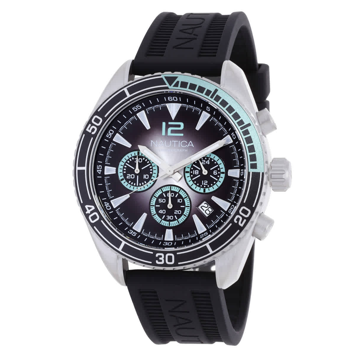 Nautica Key Biscane Chronograph Quartz Black Dial Mens Watch NAPKBF305