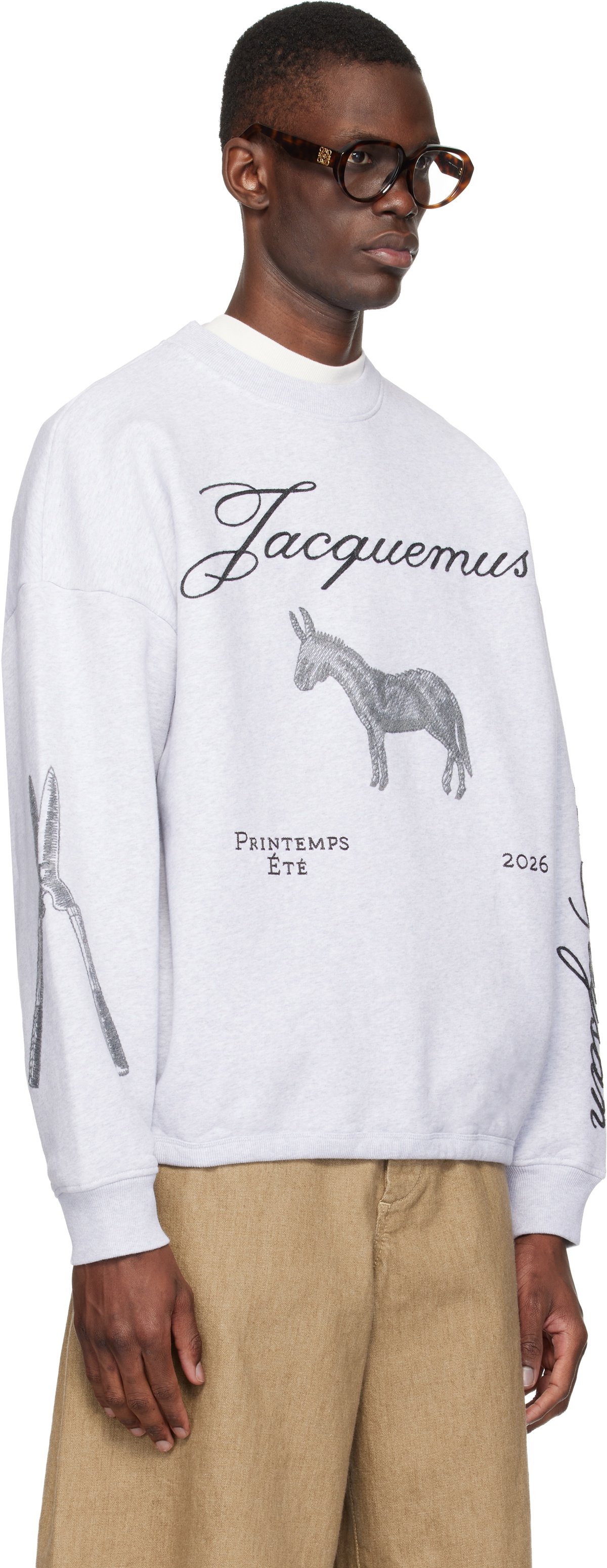JACQUEMUS Gray 'The Âne' Sweatshirt