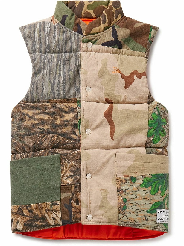 Photo: Gallery Dept. - Quilted Patchwork Printed Cotton-Twill, Canvas and Ripstop Gilet - Green