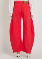 A.W.A.K.E Mode Mirrored Effect Barrel-leg Denim Jeans Red