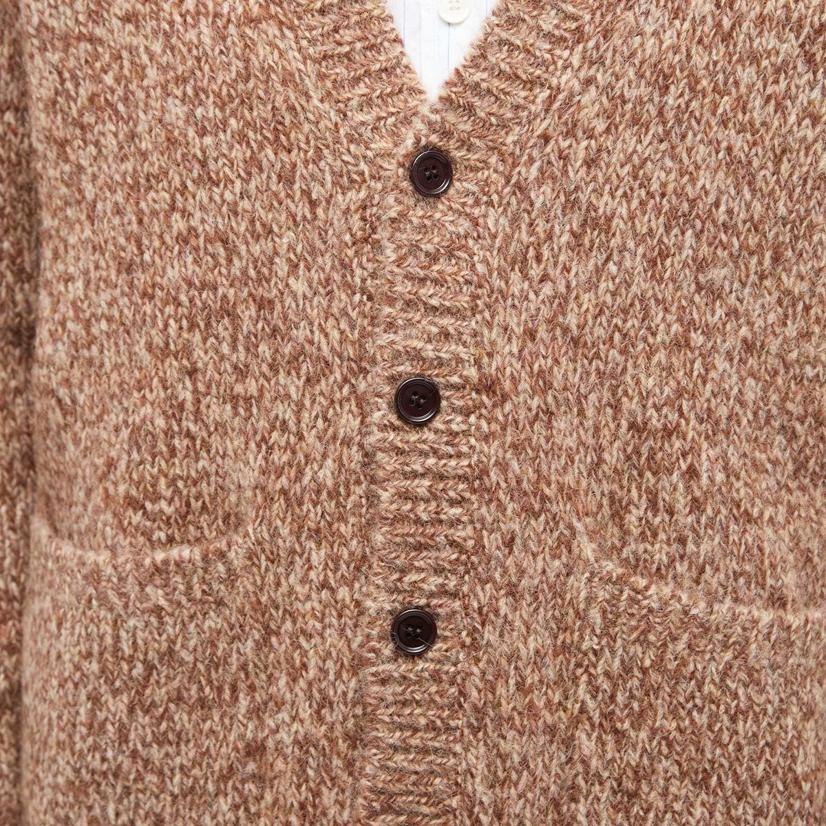 Dries Van Noten Men's Mounia Marl Cardigan in Brown Dries Van Noten