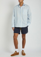 Rhude Classic Logo-embroidered Cotton Shorts Navy