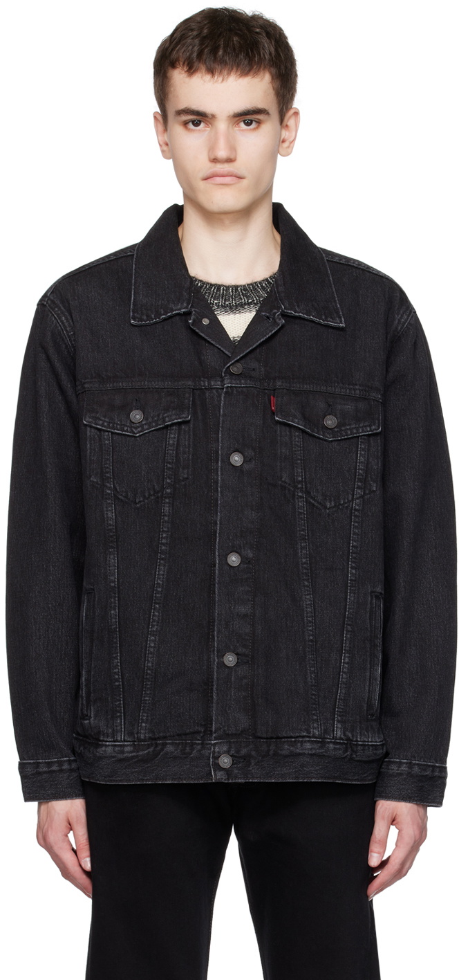 Levi's Black Button Denim Jacket Levi's Red