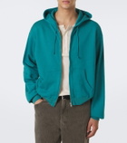 Auralee Cotton, wool, and silk zip-up hoodie