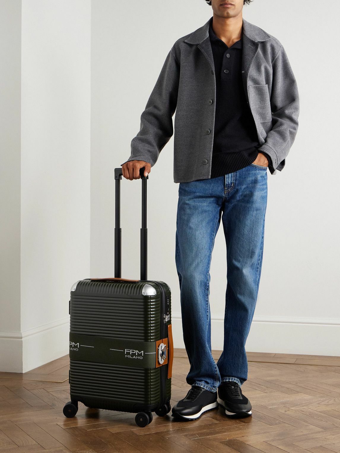 FPM Milano - Bank Zip Deluxe M 55cm Leather-Trimmed Polycarbonate Spinner Carry-On Suitcase