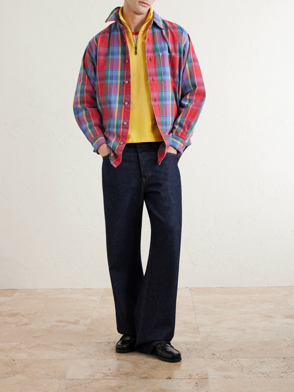 Aimé Leon Dore - Logo-Embroidered Cotton-Jersey Half-Zip Sweatshirt - Yellow