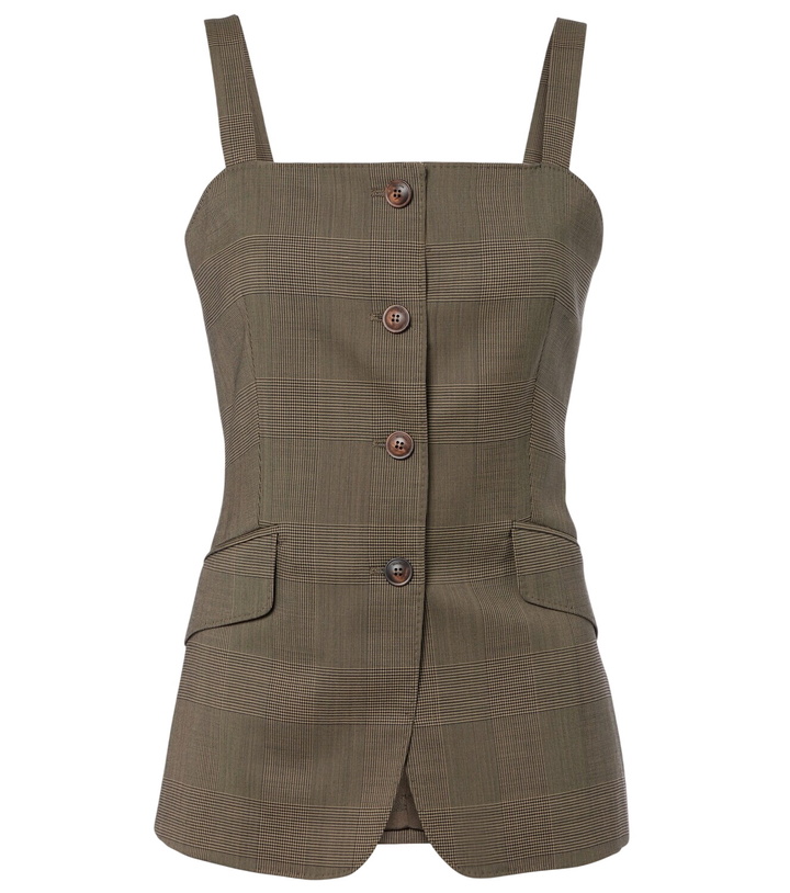 Photo: Max Mara Plaid virgin wool top