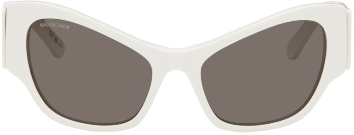 Photo: Balenciaga White Cat-Eye Sunglasses
