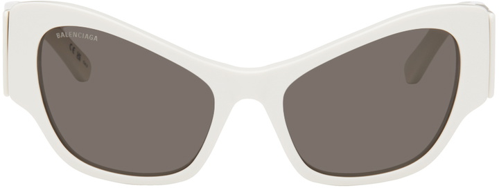 Photo: Balenciaga White Cat-Eye Sunglasses