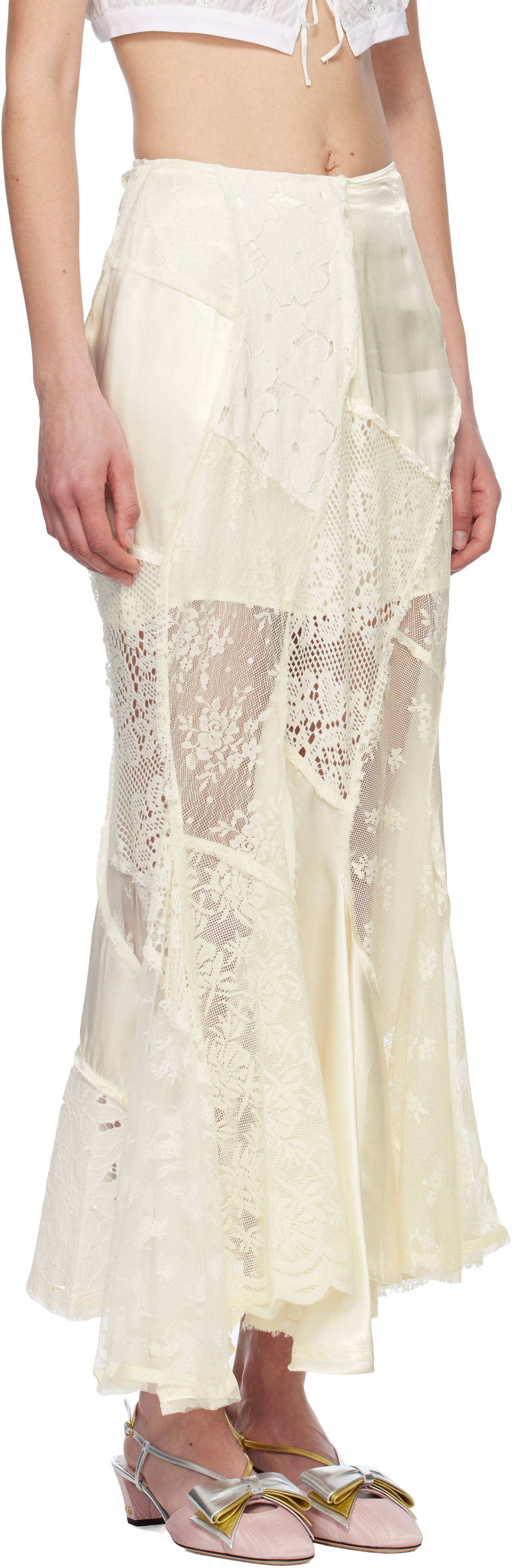 【関税込み】Yuhan Wang ホワイト Ruffled Lace ミニスカート skirts – yuhan wang