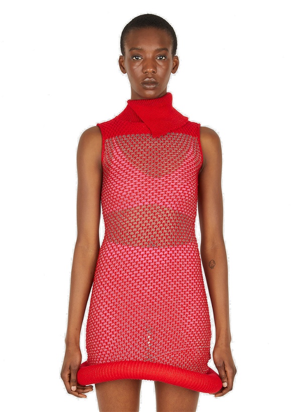Photo: Mesh Knit Dress in Red