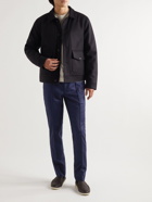 Brioni - Sidney Slim-Fit Tapered Wool-Flannel Drawstring Trousers - Blue