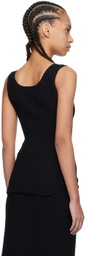 Mame Kurogouchi Black Scoop Neck Tank Top
