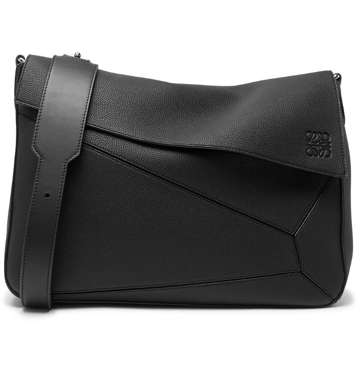 Photo: Loewe - Puzzle Full-Grain Leather Messenger Bag - Black