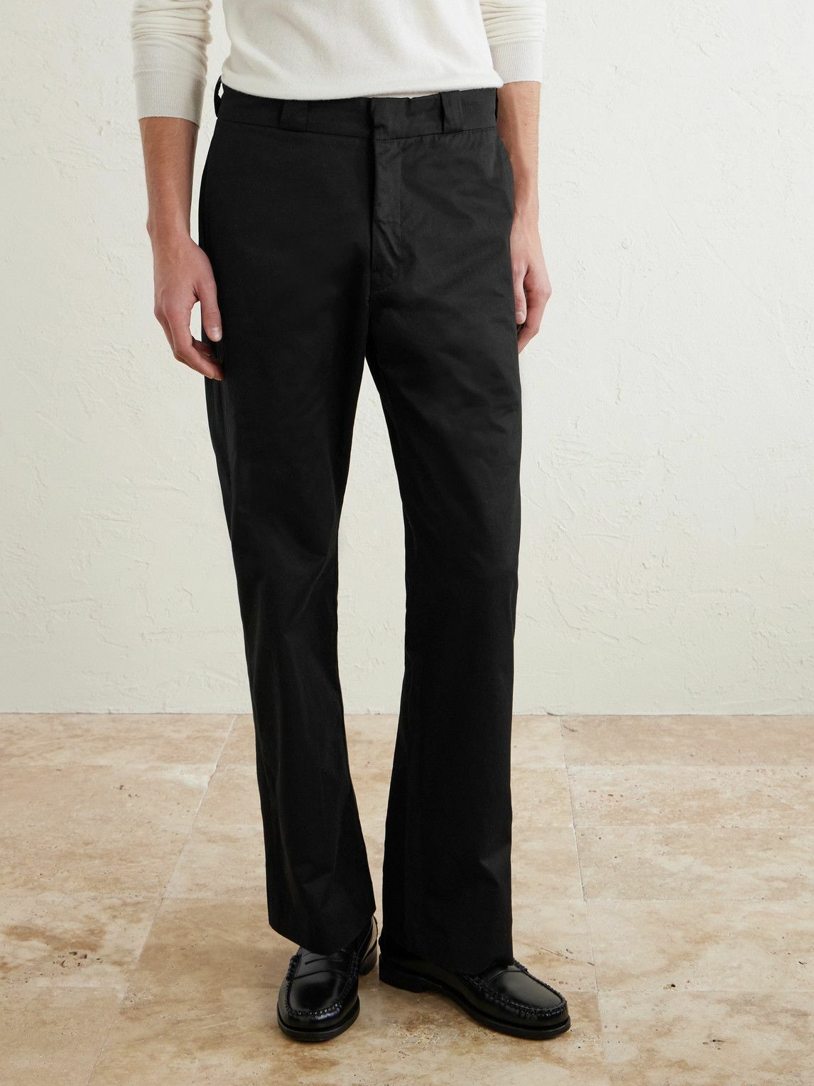 Cherry Los Angeles - Straight-Leg Cotton-Twill Chinos - Black