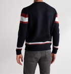 Incotex - Striped Brushed Virgin Wool Sweater - Blue