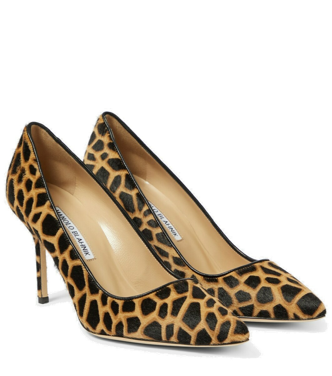 Manolo Blahnik BB 90 giraffe-printed calf hair pumps Manolo Manolo Blahnik BB 90 giraffe-printed calf hair pumps Manolo