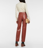 Chloe - High-rise leather pants