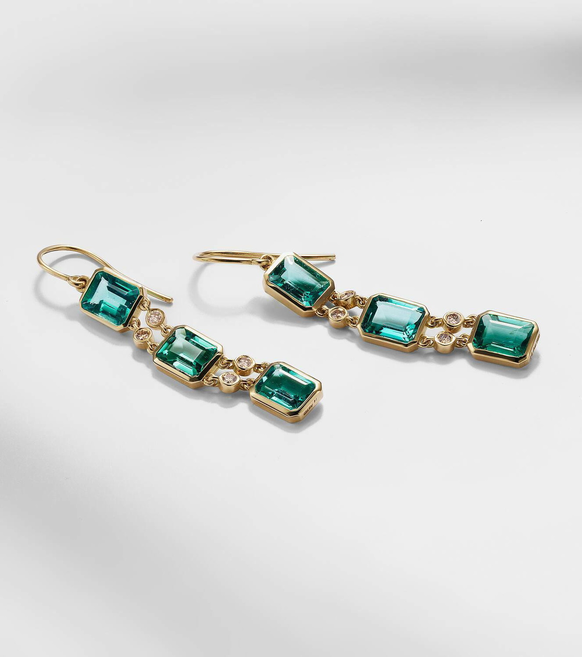 Ileana Makri Sofia 18kt gold drop earrings with apatites and diamonds