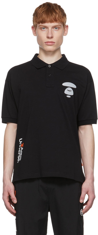 Photo: AAPE by A Bathing Ape Black Cotton Polo